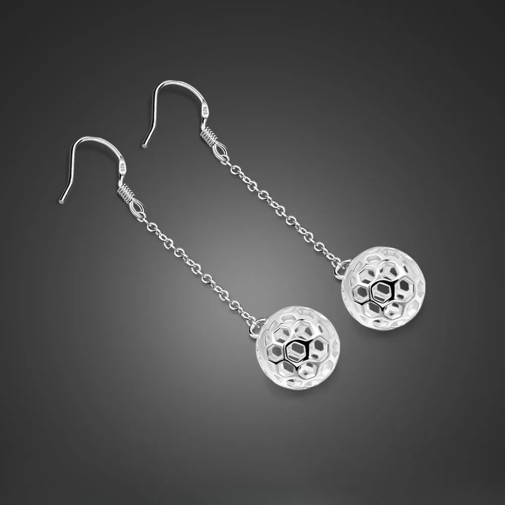 Женские серьги из серебра 925 пробы с круглым шариком | Украшения и аксессуары