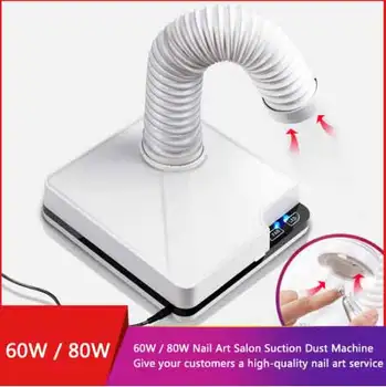 

60W/80W New Strong Power Nail Dust Collector Nail Fan Art Salon Suction Dust Collector Machine Vacuum Cleaner Fan