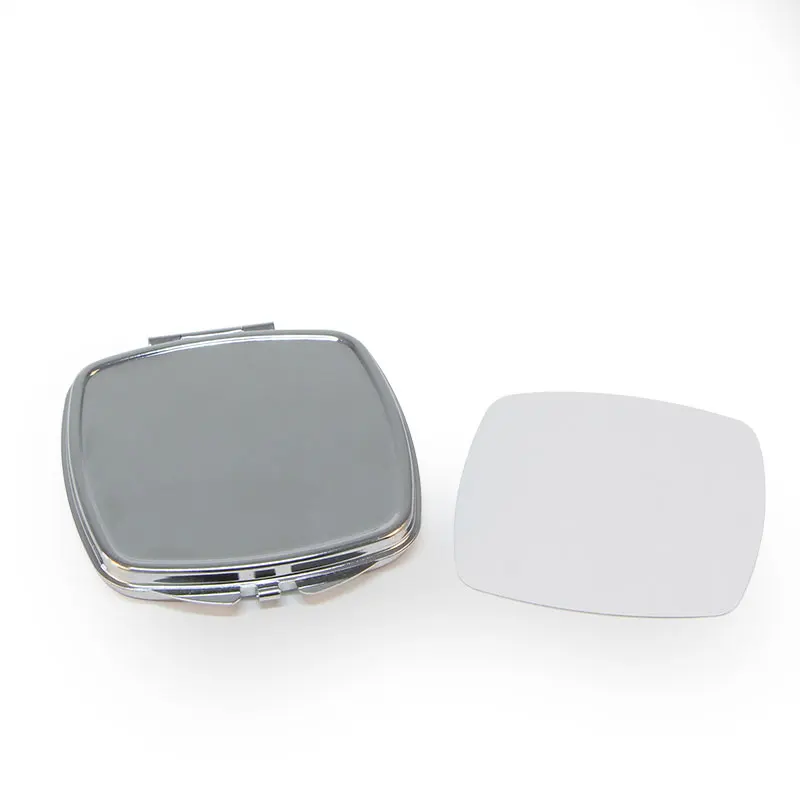 

DIY Gift Small Trail Order Compact Mirror Silver Portable Makeup Mirror with Sublimation Plate 5 pieces/Lot
