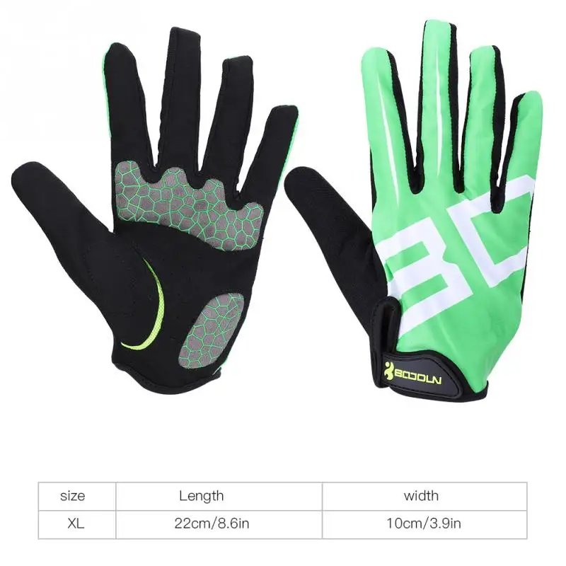 Велосипедные перчатки лайкра полный палец перчатки дорожный велосипед спортивные перчатки для езды на велосипеде аксессуары - Цвет: Зеленый