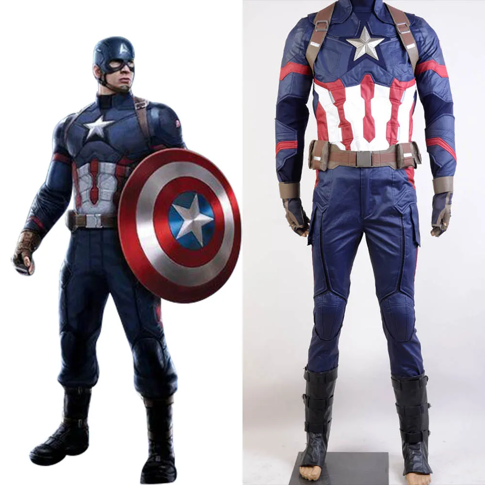 

Captain America Civil War Carnival Cosplay Costume Captain America Costume Adult Men Halloween Full Set Costume Steve Rogers