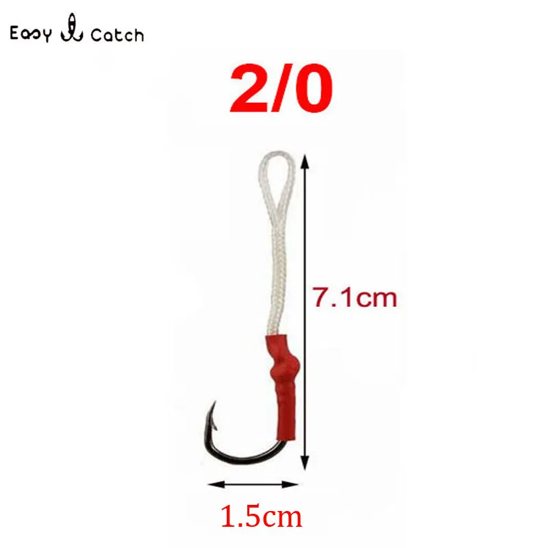 20pcs Assist Jig Hooks Stainless Steel Jigging Fishing Hook PE Line Hooks 10827 