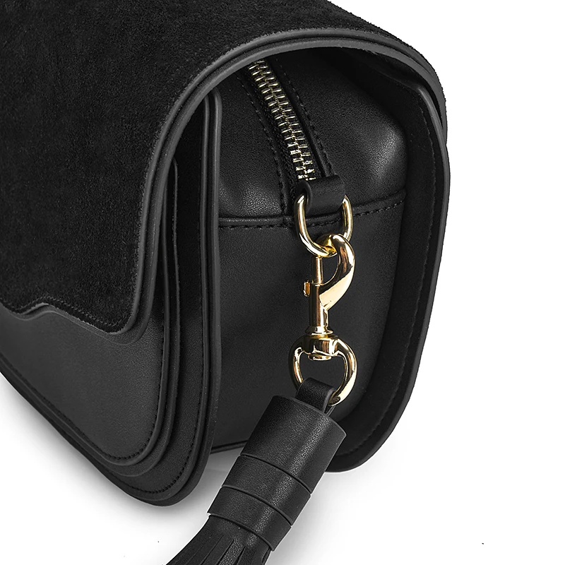 Дизайнерская женская сумка из натуральной кожи, сумка через плечо, модная сумка через плечо с кисточками, маленькая сумка с клапаном для женщин