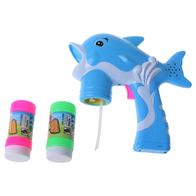 Музыка Свет Электрический пузырьковый пистолет в форме дельфина Дети Открытый игрушки с пузырьковой водой набор открытый игрушки подарок