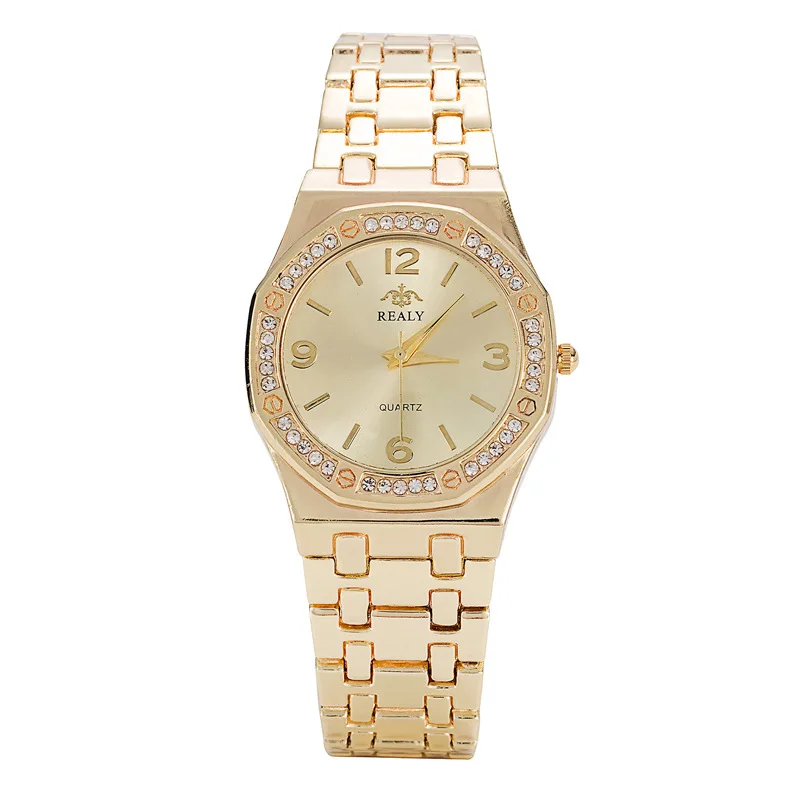 Прямая поставка Женский женские часы люксовый бренд из нержавеющей стали кварцевые часы-браслет для женщин золотые часы Relogio Femino