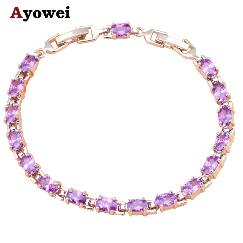 

Elegant Crystal Bracelets for women Brand design Purple Crystal Wholesale & Retail Silver Fashion jewelry TBS725A