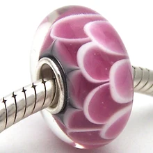 PJG831 стерлингового серебра S925 бусины из муранского стекла подходят для европейских шармов Браслет Подвески diy ювелирные изделия стеклянные бусины лэмпворк