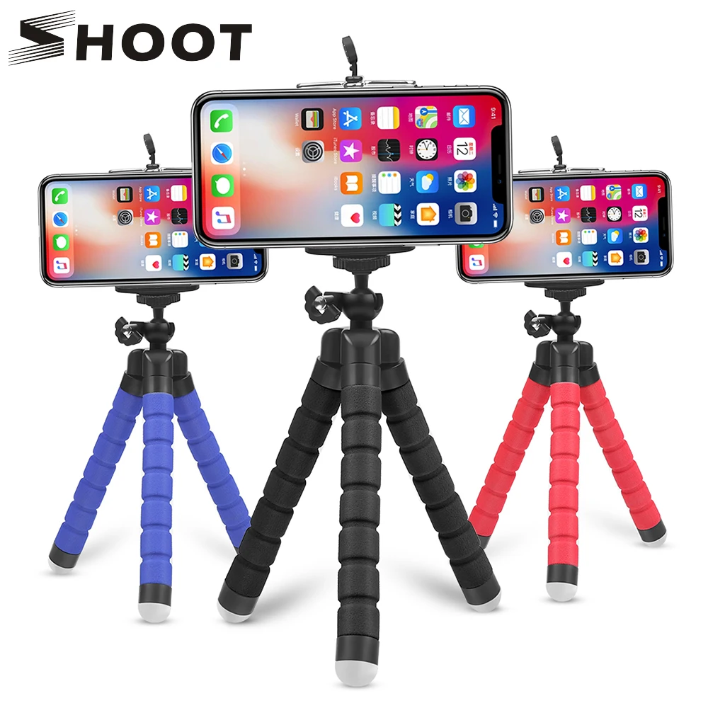 Shoot Flexible Octopus Tripod For Gopro 10 9 8 7 5 Black Xiaomi Yi 4k