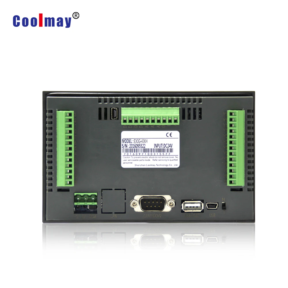 4.3 inch touch panel hmi plc all-in-one 12 relay outputs 1 analog input 4-20ma with free software