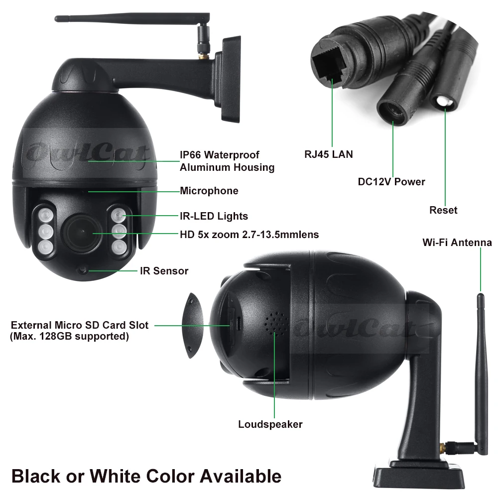 OwlCat IP камера WiFi 5MP 1080P Беспроводная PTZ купольная CCTV IR Onvif двухсторонняя аудио наружная охранная ip камера наблюдения внешняя