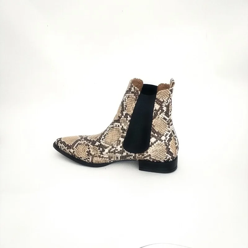 Pionted Dedos Serpiente De As Mujer Bajos Patrón Botas Cuero Tacones 2018 Bota Zapatos Botines Pic Feminina 0fBq8ww