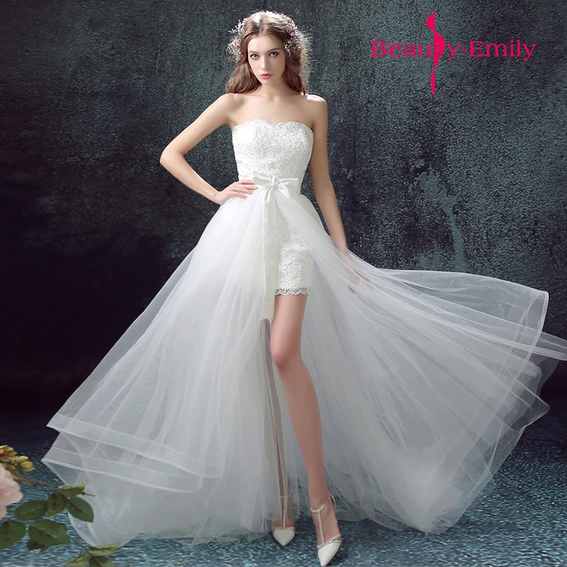 Short Wedding Dress For Summer Wedding Holiday Shooting Strapless