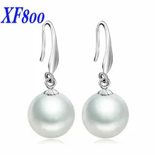 XF800 3 вида цветов Природные жемчужные серьги в виде капель, 9 мм большие размеры круглая жемчужина серьги простая ко всему подходящая styleS32