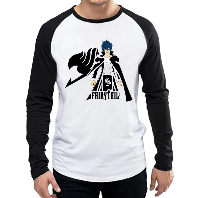 Футболка с длинными рукавами с изображением феи и хвоста модная мужская футболка белого цвета сказка логотип футболки футболка с длинным рукавом - Цвет: 6