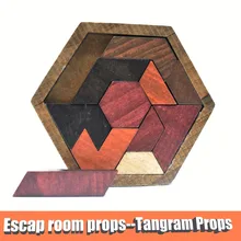 غرفة الهروب الدعائم Tangram الدعائم (11 قطعة خشبية) غرفة الهروب لعبة للتحكم 60 كجم EM قفل