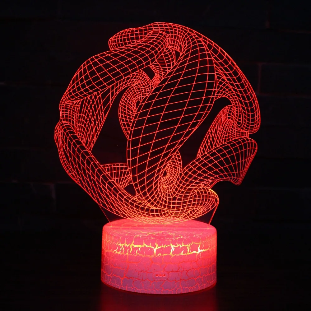 3D LED ночные огни абстрактный круг спираль Буле 7 цветов Изменение голограммы атмосфера настольная лампа для украшения дома Иллюзия подарок