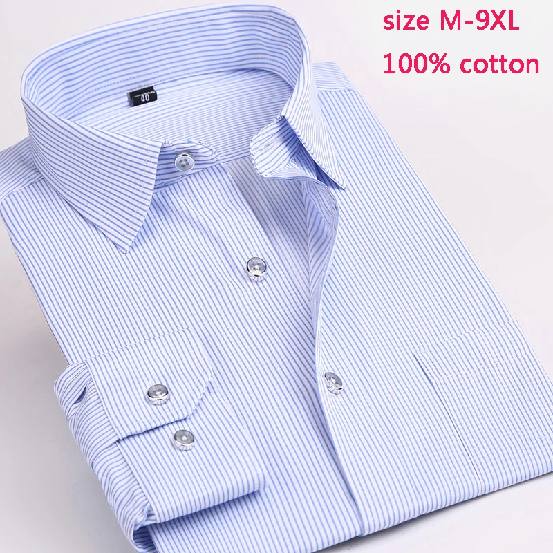 Новое поступление модные Для мужчин с длинным рукавом Весна очень большой из хлопка с принтом повседневные платья рубашки Большие размеры MLXL2XL3XL4XL-8XL 9XL