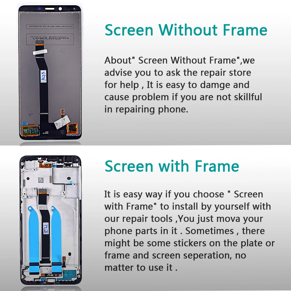 Vancca LCD Display For Xiaomi Redmi 6A / Redmi 6 touch screen Digitizer Assembly Frame with Free Tempered Glass and Tools