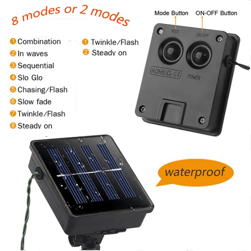 8 modes Lighting effect LED solar string lights 4.8m 20leds 6.5m 30leds Holiday Decoration outdoor garden Fairy lights Christmas 8 modes Lighting effect LED solar string lights 4.8m 20leds 6.5m 30leds Holiday Decoration outdoor garden Fairy lights Christmas