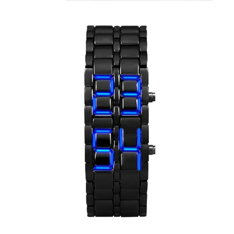 2018 Women Mens LED Sport Wrist Men Quartz Watch Waterproof Lava Style Iron Samurai Black Bracelet Japanese Inspired | Наручные часы