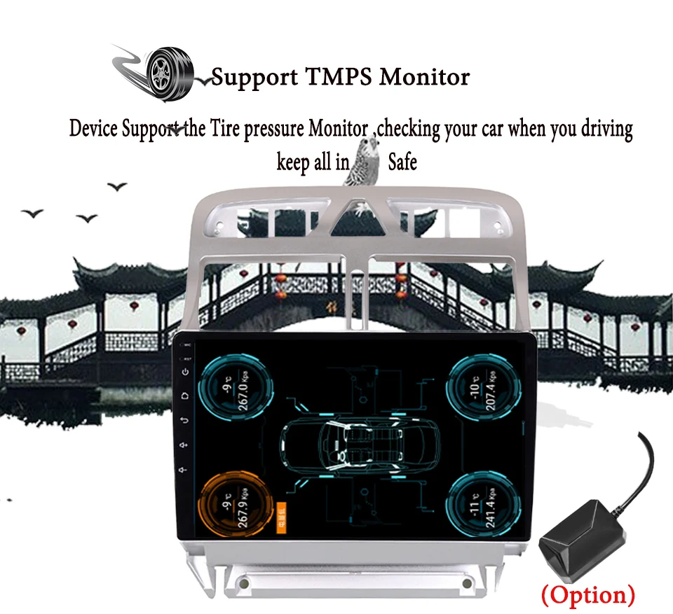 Top android 9.0 2 din car radio multimedia player For Peugeot 307 2002-2013 dvd gps navigation navi stereo DSP 2.5D RDS 9" 14
