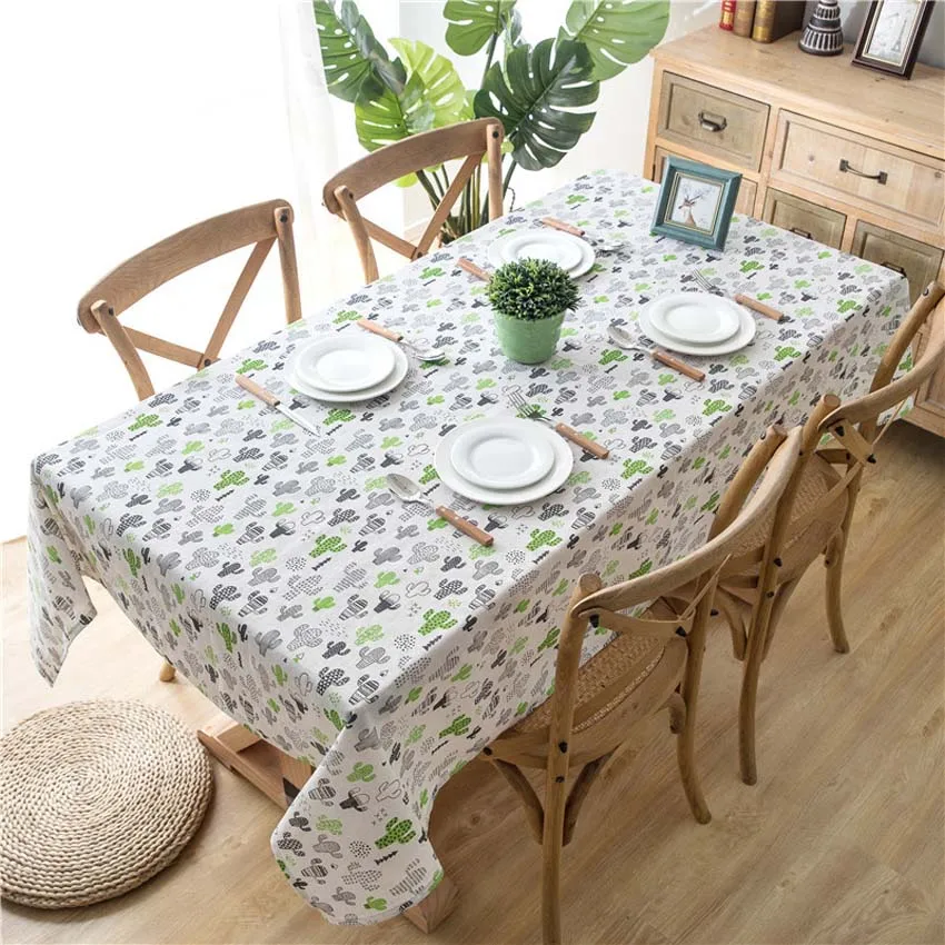 Современная скатерть с изображением кактуса, простая мягкая скатерть для стола, Декоративная скатерть для дома