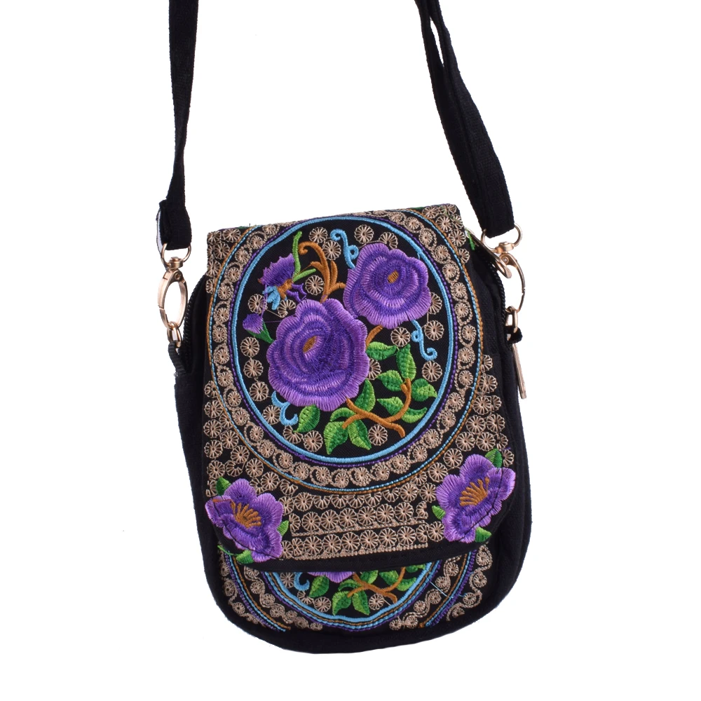 Женская сумка с вышивкой в этническом стиле Boho винтажная тканевая мессенджер