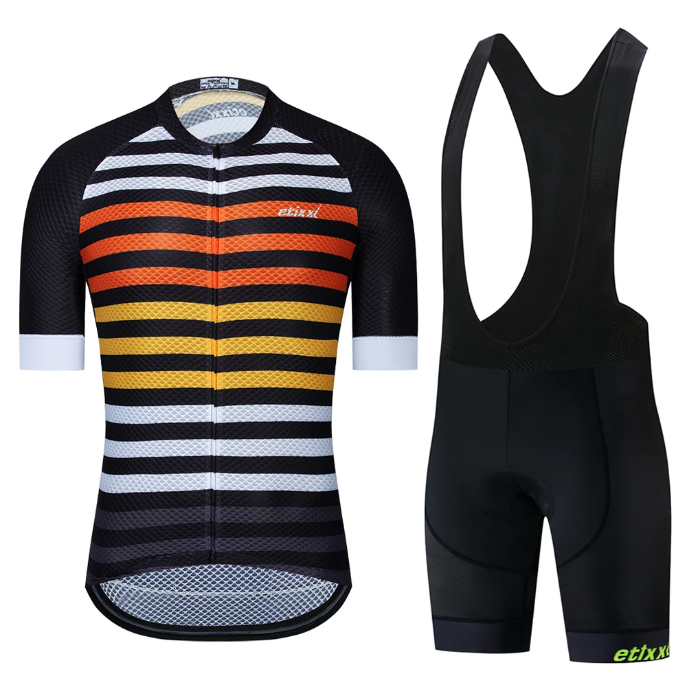 Bib Cycling Set 04 Команда ETIIXX белая веломайка велосипед Джерси Ropa велосипед для мужчин лето Pro майки для велоспорта Велоспорт гелиевая Подушка шорты - Цвет: Bib Cycling Set 04