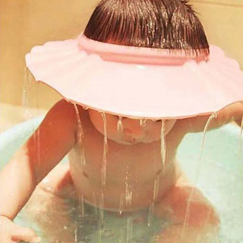 

Baby Bath Cap for Baby Shower Adjustable Waterproof Practical Durable Soft Solid Color Bath Cap Bathroom Accessories