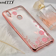 

For VIVO Y85 Case Secret Garden Soft TPU Silicone Cover For vivo V9 Back Phone Cases Y85 soft TPU Diamond Flowers Coque (L1121)