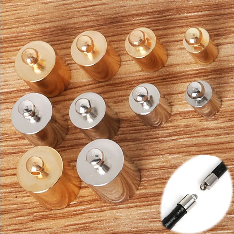 4/5/6/7/8mm Round Connector Leather Cord Tassel Buckle Clasps Hooks