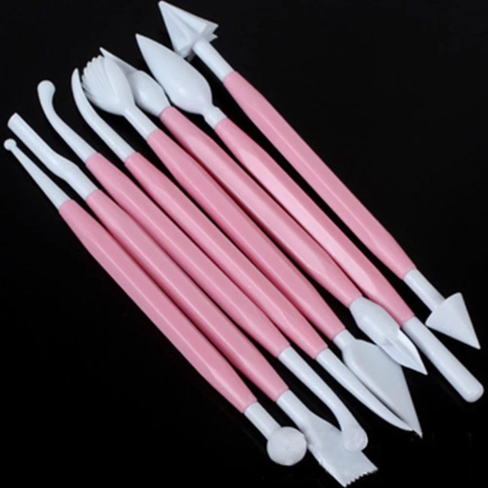 8 шт. набор инструментов для моделирования сахарное ремесло помадка глазурь марципан торт цветок DIY - Цвет: Розовый