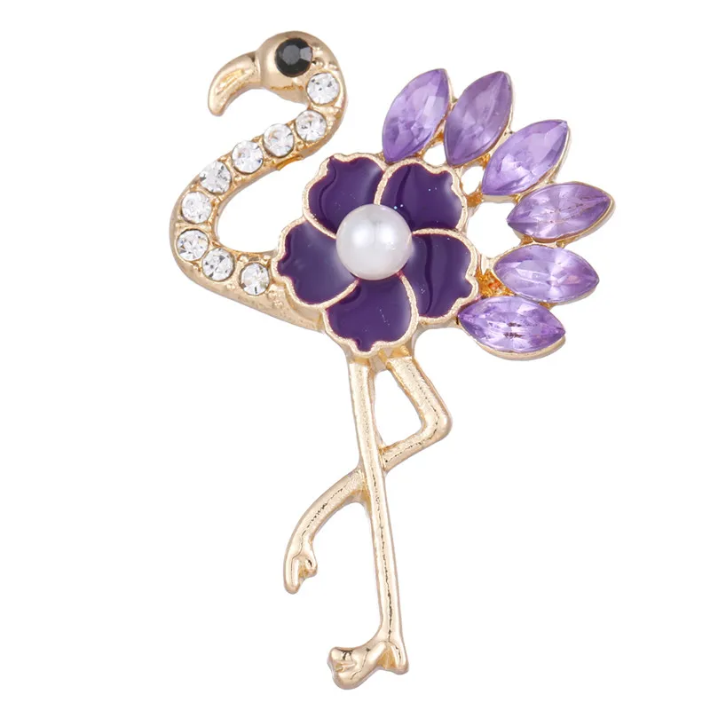 

Colorful Enamel Flower Flamingo Snap Button Bracelet Charm Metail Button Ginge Crystal Feather Women Jewelry