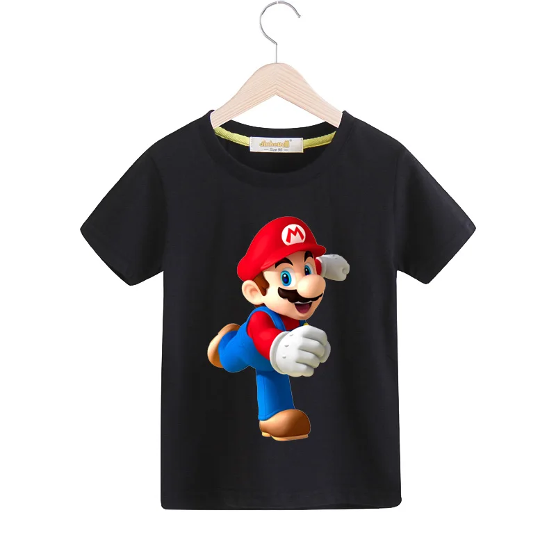 

Children Summer Tee Tops Clothes For Boy 100%Cotton 3D Mario Print T-shirt Girls T Shirt Clothing For Kids Cartoon Costume TX048