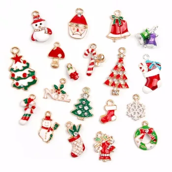 

19pcs/set Mixed Christmas Charms Set Jewellery Pendants Party Home Decor Metal Alloy 2 Styles