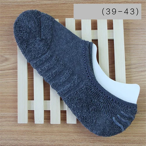 Dark gray E Высококачественное полотенце снизу короткие носки хлопок мужские деловые нескользящие носки для мужчин лето 5 пар/лот = 10 штук - Цвет: Dark gray E
