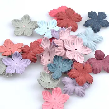 

mixed Artificial fabric Flowers Cap for Wedding Decoration DIY scrapbooking die cut 50pcs 30mm CP1559