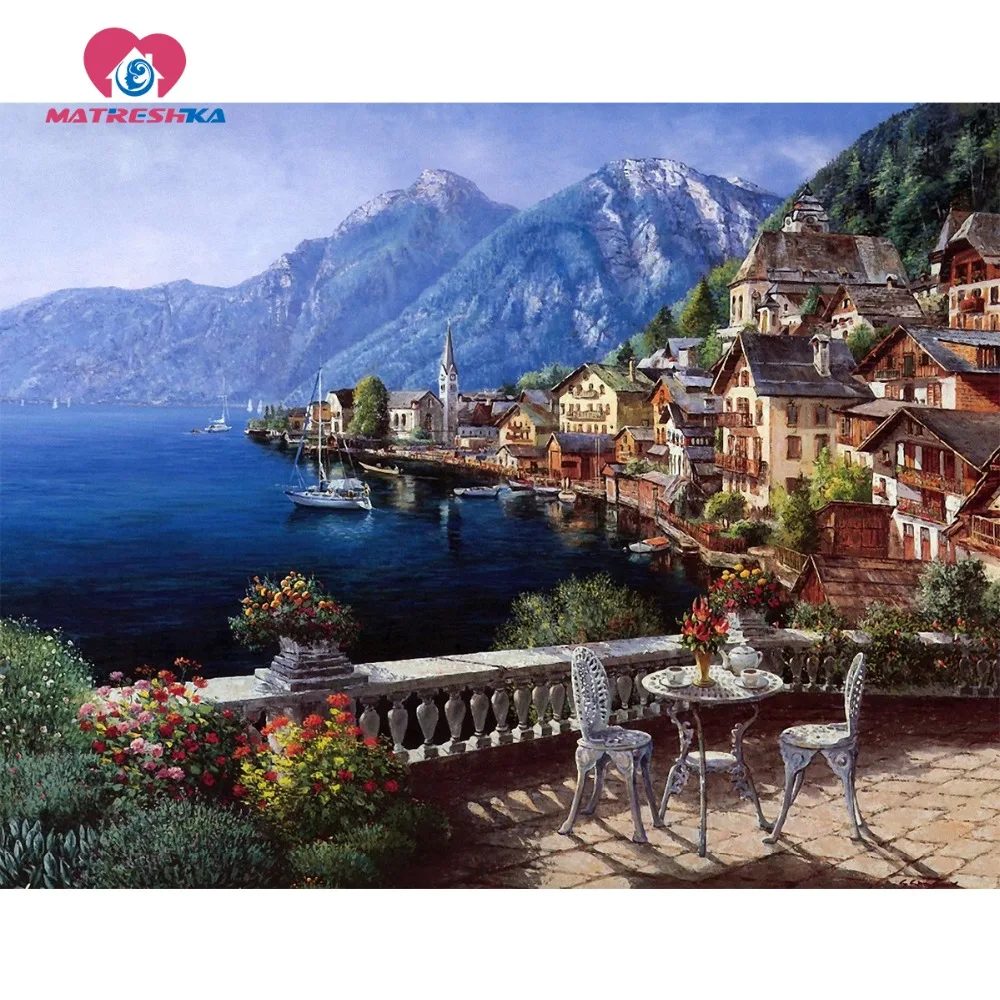 Needlework Diamond embroidery landscapes sea diamond cross stitch Pictures rhinestones Diamond mosaic 5d rhinestone art crafts