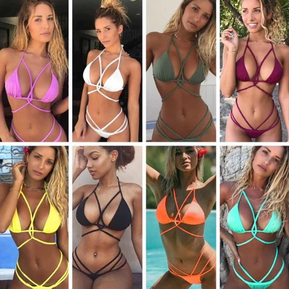 

Raintropical 2019 Sexy Bikinis Women Bandage Swimsuit Female Summer Beach Wear Solid Brazilian Bikini Set Bathing Suits Swimwear