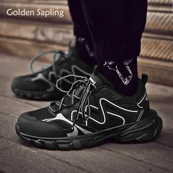 Золотой деревце Черный Спортивная обувь для мужчин дышащие сетчатые Мужская обувь для бега Лето 2019 г. классические спортивные туфли Run
