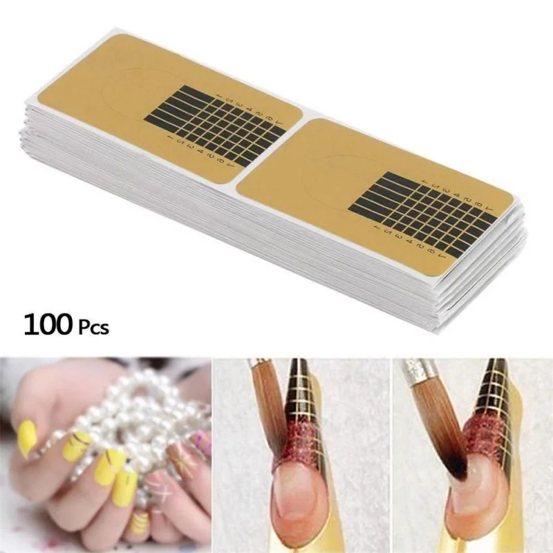 

100Pcs Nail Extension Forms Nail Building Professional French Nail Form Tips Manicure Sticker Building Nail Polish Gel Guide