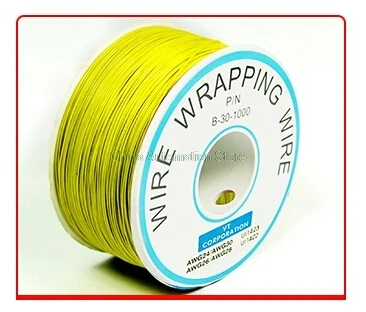 Цвет: желтый 0,5 мм одножильный Медный/печатная плата fly line 30# электронный провод/около 265 м/рулон - Цвет: Цвет: желтый