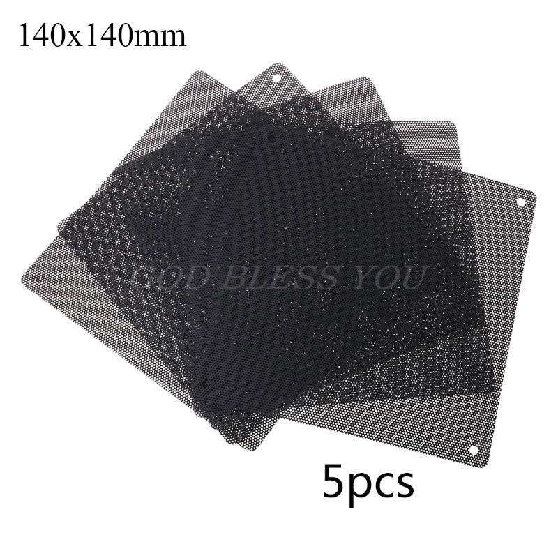 

5Pcs/set 140*140mmPC Computer Case Fan Cooler Dust Filter Dustproof Mesh Cuttable PVC Black