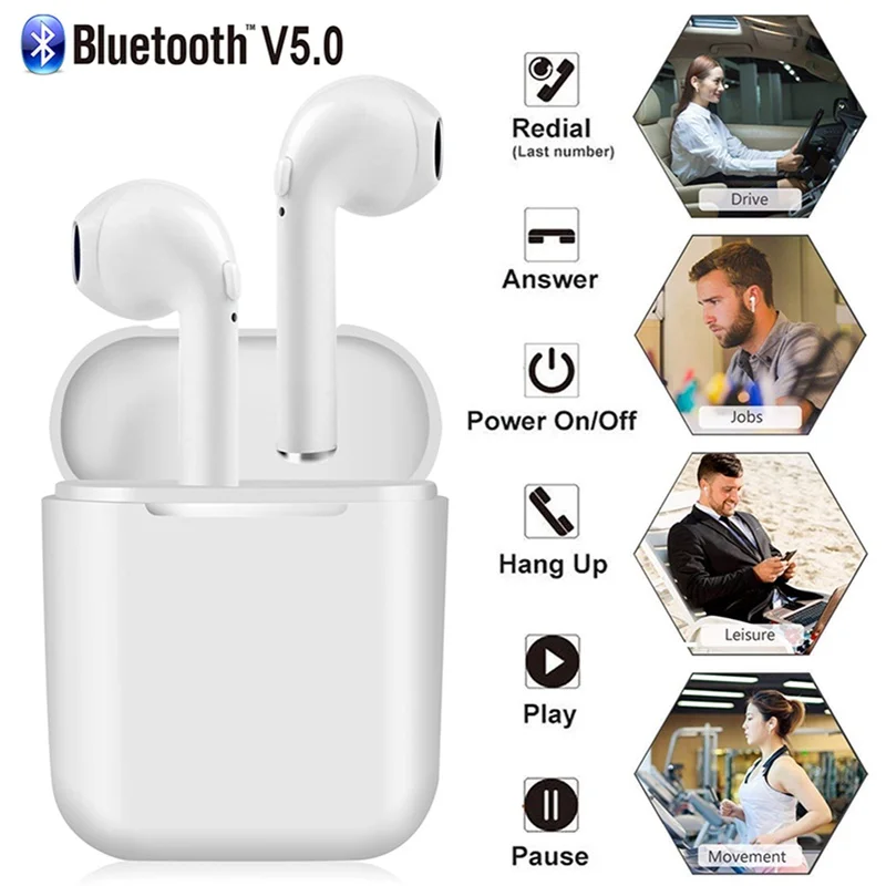 

VTIN I9X TWS Wireless Bluetooth Earphone Bluetooth 5.0 Built-in Microphone Noise Reduction HD Stereo White Earbuds For iPhone