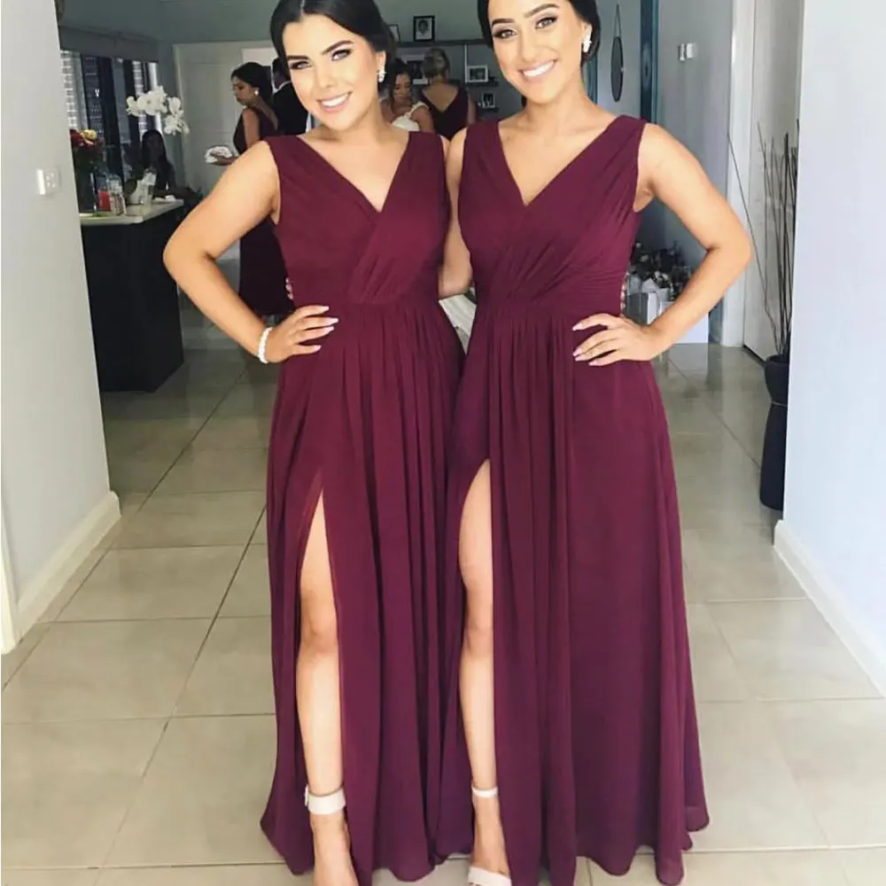 burgundy bridesmaids