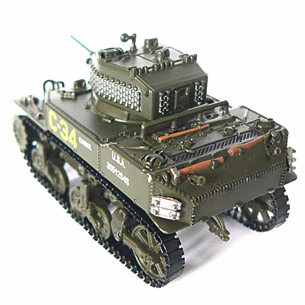 Литой 1/72 весы военного танка модели M5A1 stuat (в) 1944 литья под давлением армейский