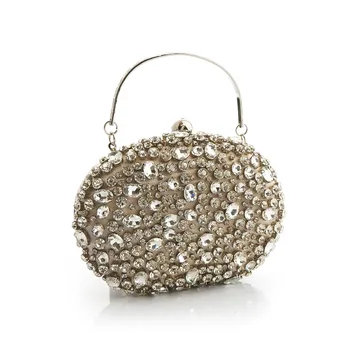 

Women Evening Bags Round Shiny Diamond Evening Clutch Totes Brand Party Bridal Box Shoulder Bag Clutches Chain