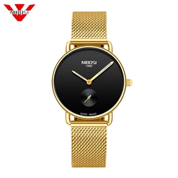 

NIBOSI Luxury Brand Watch Women Fashion Dress Quartz Watch Ladies Full Steel Mesh Strap Waterproof Watches Relogio Feminino 2019