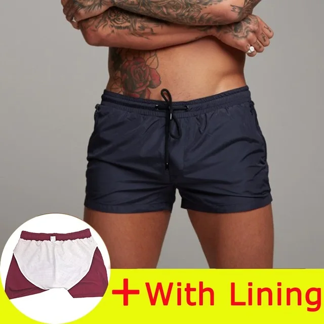 New Mens Sport Running Shorts Summer Bodybuilding Short Pants Quick Dry Men Gym Basketball Tennis Fitness Beach Shorts Man Homme - Цвет: Navy Lining