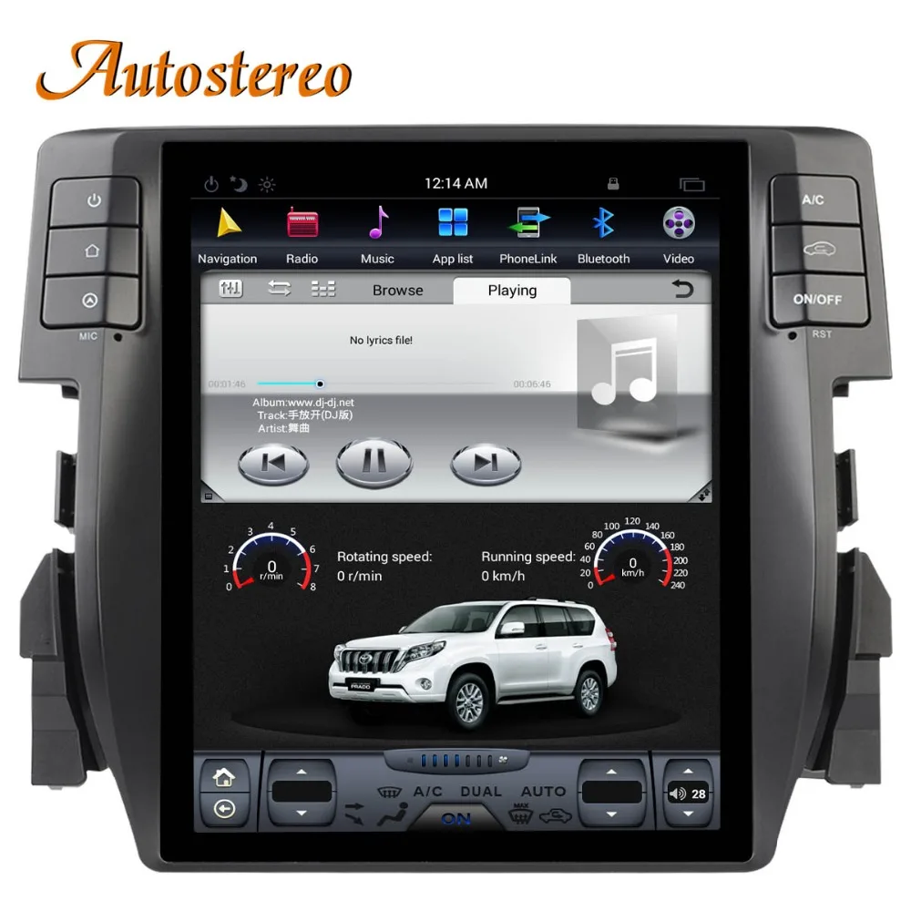 Clearance PX6 Android 9.0 DSP Tesla style Car GPS navigation For Honda Civic 2016-2019 multimedia player Auto headunit radio tape recorder 2